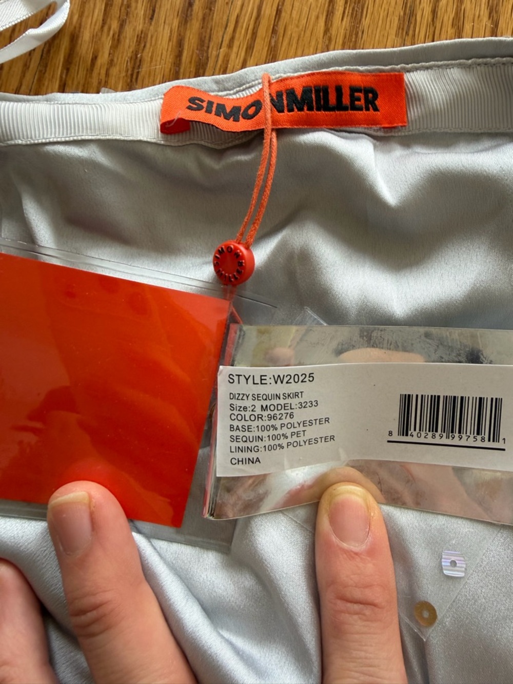 Simon Miller Dizzy Sequin Mini Skirt Silver Size 2 - Picture 2 of 3